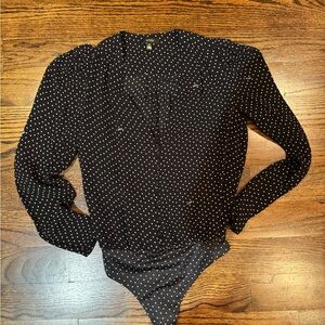 AFRM Black Bodysuit with White Dots